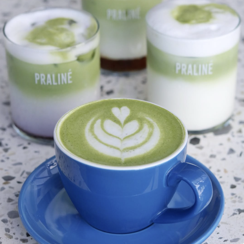 Matcha latte Praliné